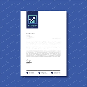 Professional letterhead blue white template design for your business